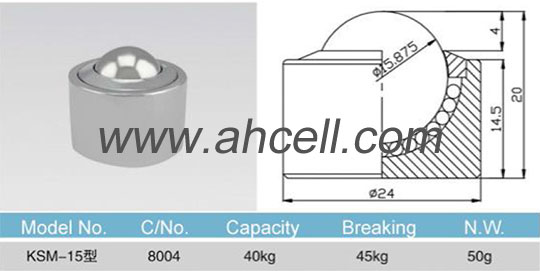 KSM-15 ball transfer unit size